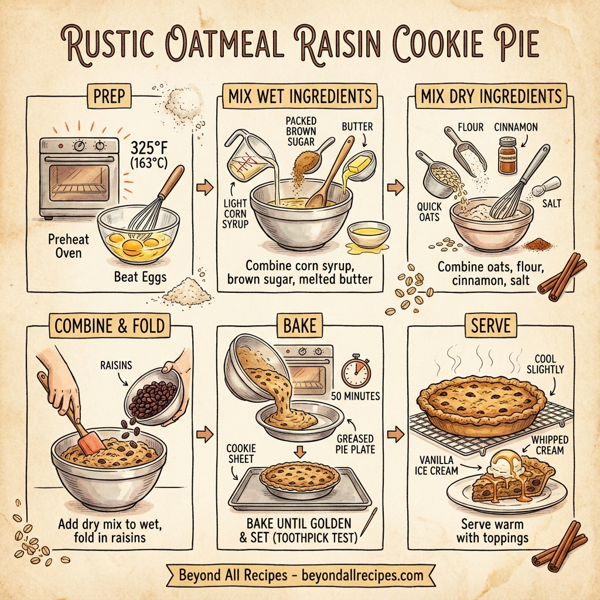 Rustic Oatmeal Raisin Cookie Pie instructions