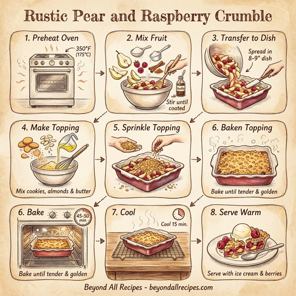 Rustic Pear and Raspberry Crumble instructions