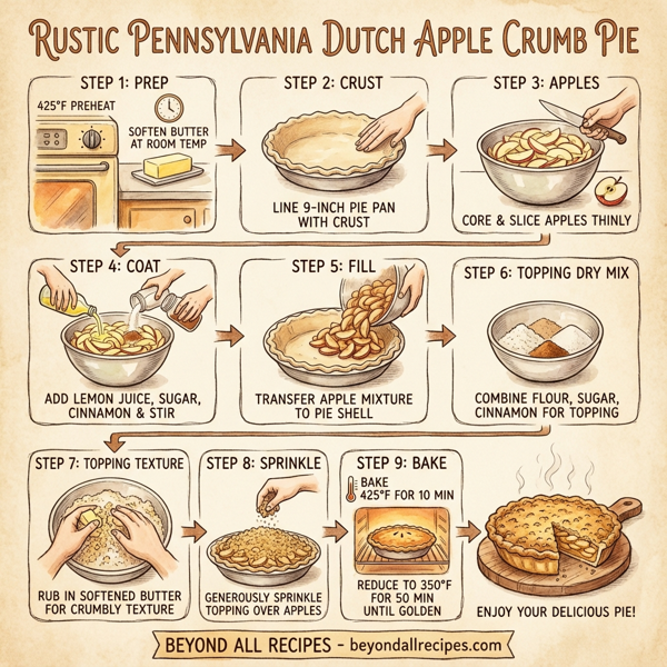 Rustic Pennsylvania Dutch Apple Crumb Pie instructions