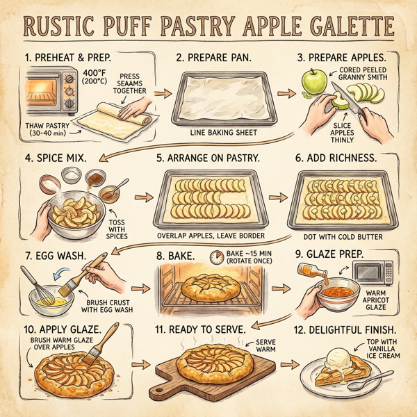 Rustic Puff Pastry Apple Galette instructions