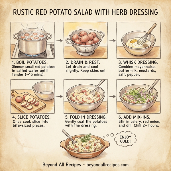 Rustic Red Potato Salad with Herb Dressing instructions