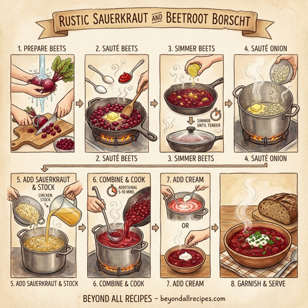 Rustic Sauerkraut and Beetroot Borscht instructions