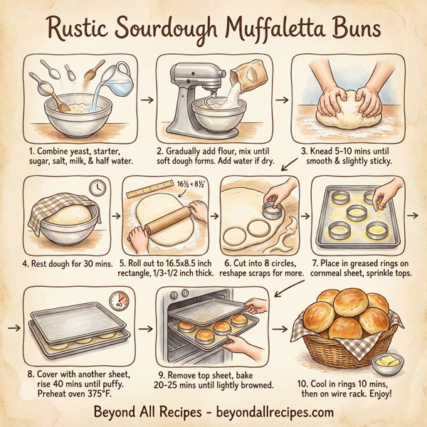 Rustic Sourdough Muffaletta Buns instructions