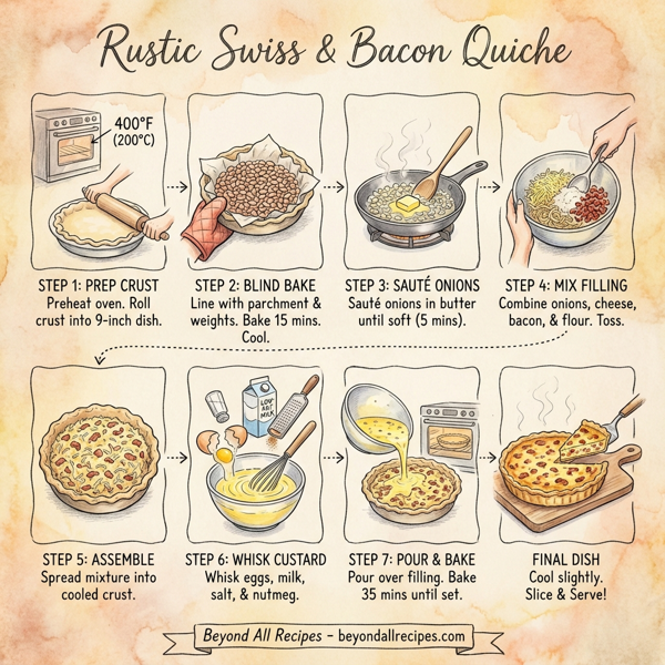 Rustic Swiss & Bacon Quiche instructions