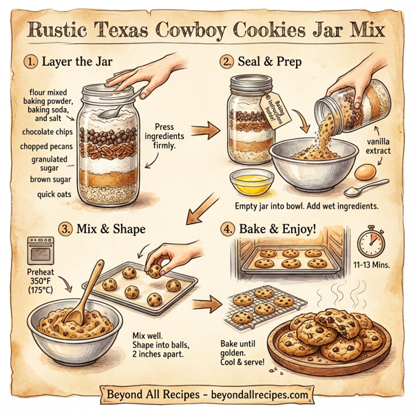 Rustic Texas Cowboy Cookies Jar Mix instructions