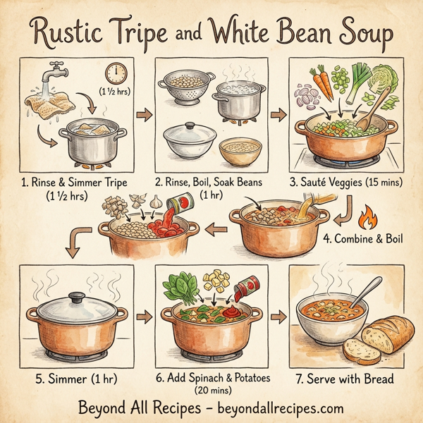 Rustic Tripe and White Bean Soup instructions