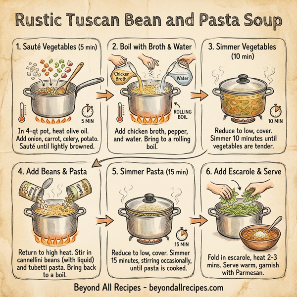 Rustic Tuscan Bean and Pasta Soup instructions
