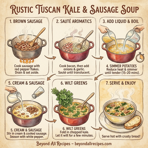 Rustic Tuscan Kale and Sausage Soup instructions