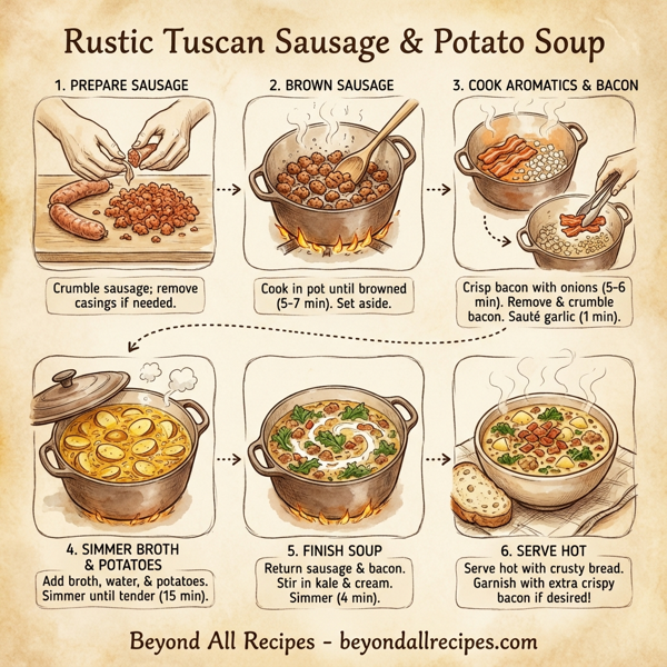 Rustic Tuscan Sausage & Potato Soup instructions