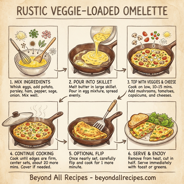 Rustic Veggie-Loaded Omelette instructions