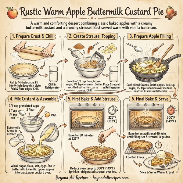 Rustic Warm Apple Buttermilk Custard Pie instructions