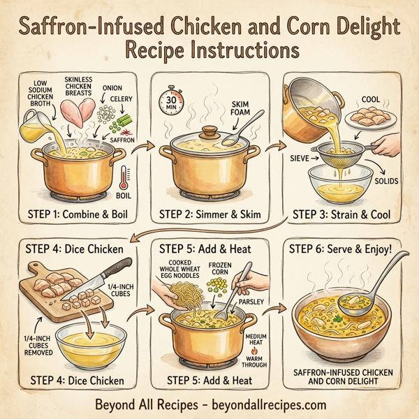 Saffron-Infused Chicken and Corn Delight instructions