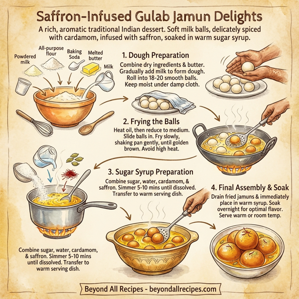 Saffron-Infused Gulab Jamun Delights instructions
