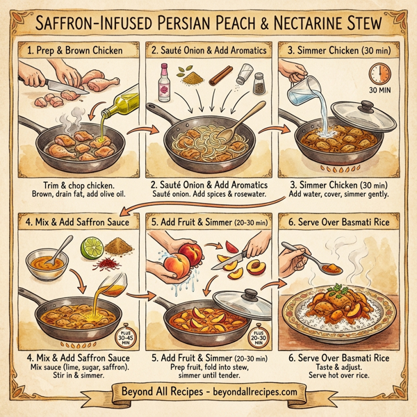 Saffron-Infused Persian Peach & Nectarine Stew instructions