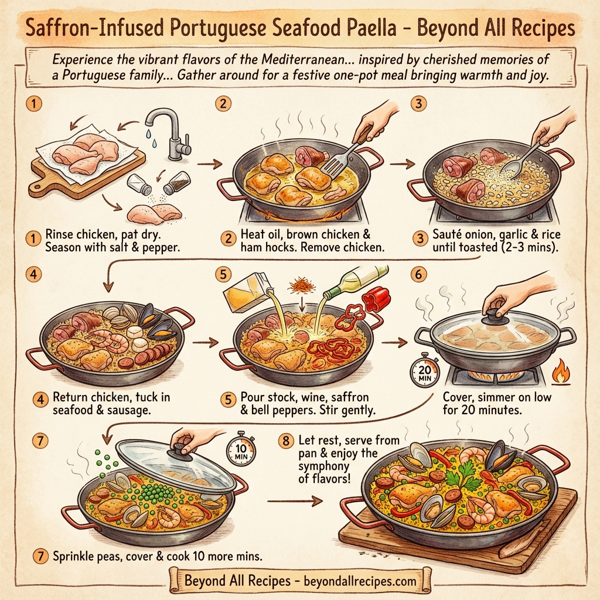 Saffron-Infused Portuguese Seafood Paella instructions