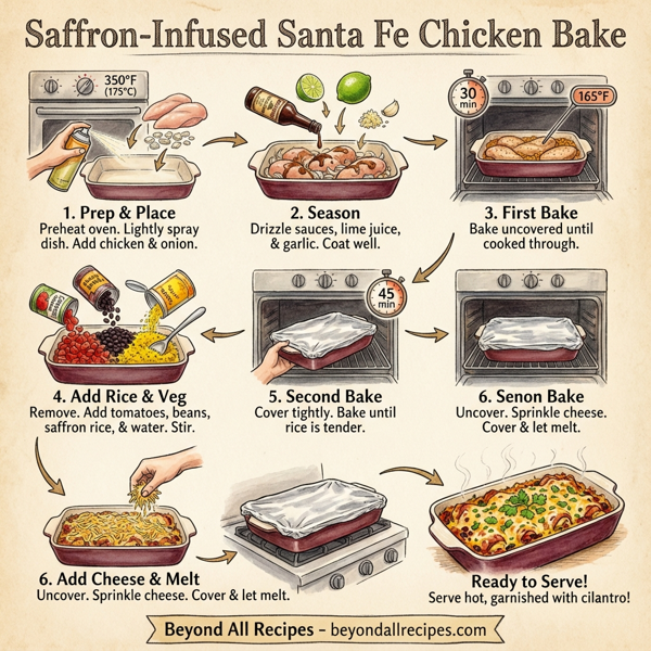 Saffron-Infused Santa Fe Chicken Bake instructions