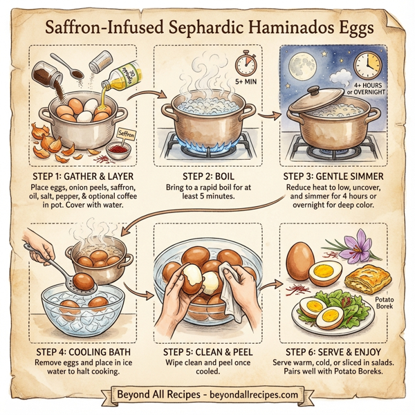 Saffron-Infused Sephardic Haminados Eggs instructions