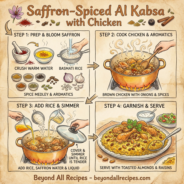 Saffron-Spiced Al Kabsa with Chicken instructions