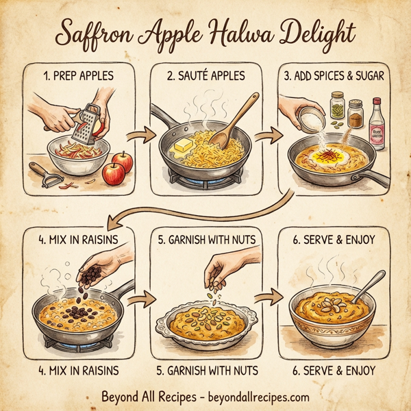 Saffron Apple Halwa Delight instructions