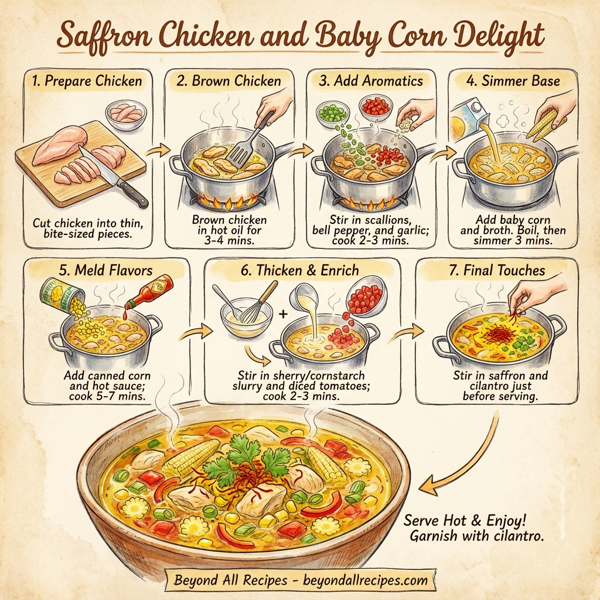 Saffron Chicken and Baby Corn Delight instructions