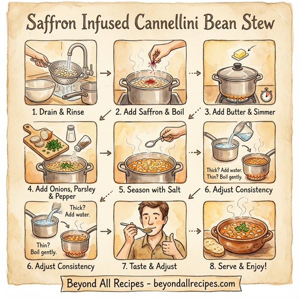 Saffron Infused Cannellini Bean Stew instructions