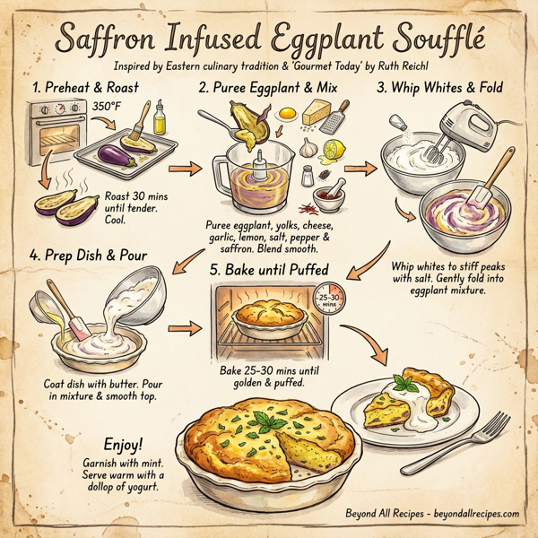 Saffron Infused Eggplant Soufflé instructions