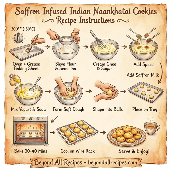 Saffron Infused Indian Naankhatai Cookies instructions