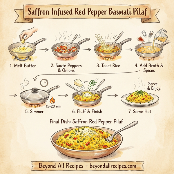 Saffron Infused Red Pepper Basmati Pilaf instructions