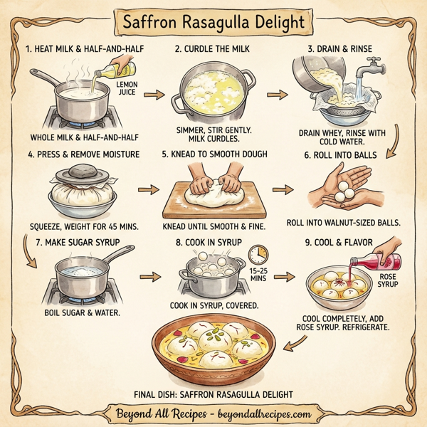 Saffron Rasagulla Delight instructions