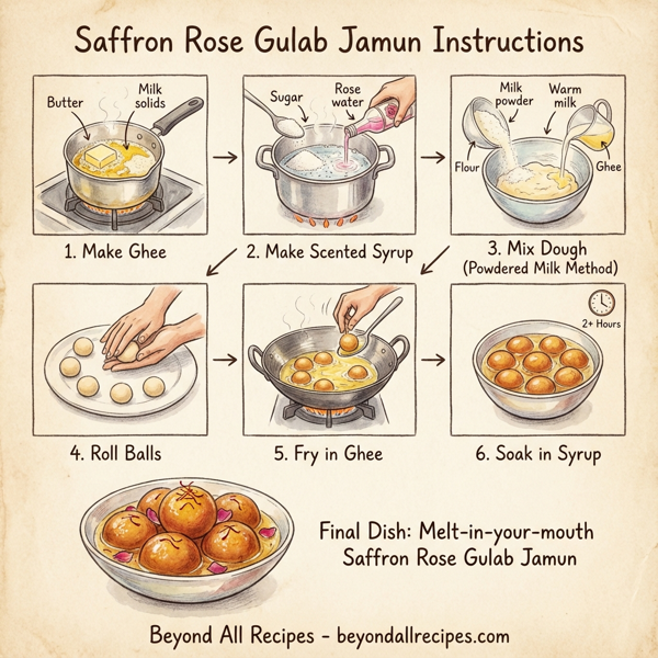 Saffron Rose Gulab Jamun instructions