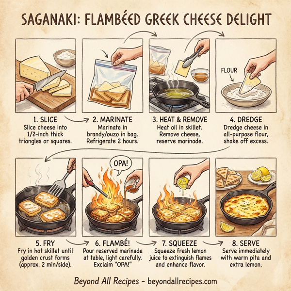 Saganaki: Flambéed Greek Cheese Delight instructions