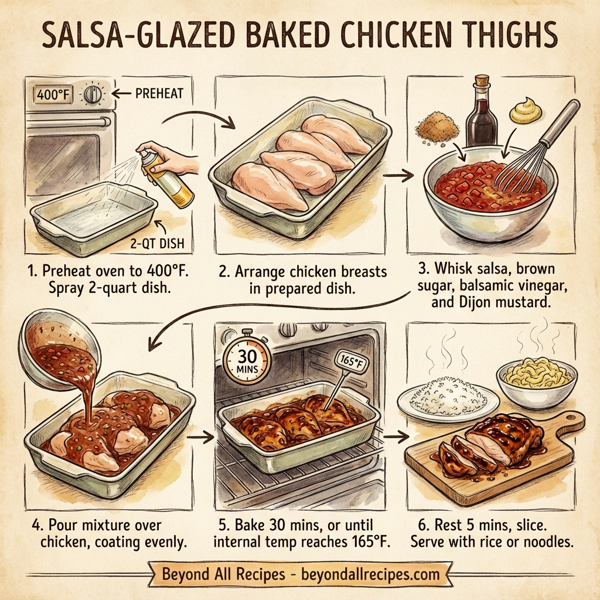 Salsa-Glazed Baked Chicken Thighs instructions
