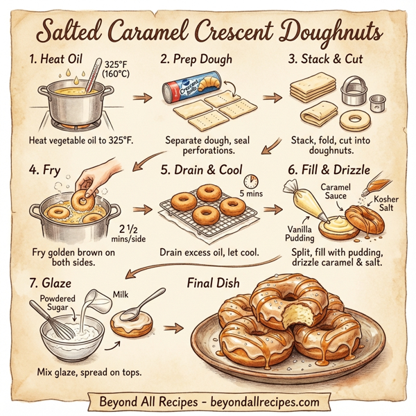 Salted Caramel Crescent Doughnuts instructions