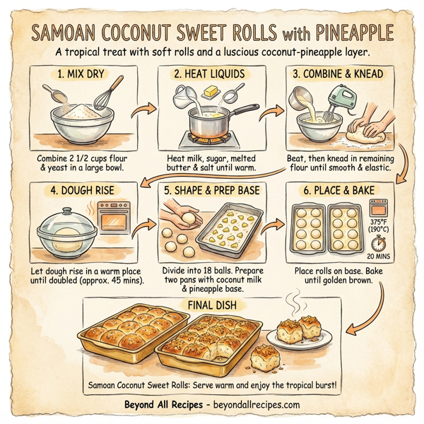 Samoan Coconut Sweet Rolls with Pineapple instructions