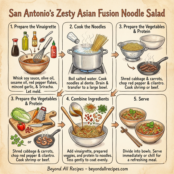 San Antonio's Zesty Asian Fusion Noodle Salad instructions