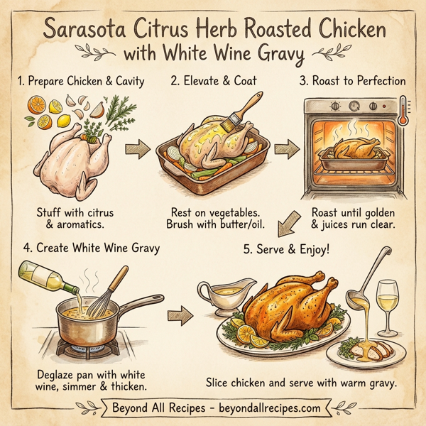 Sarasota Citrus Herb Roasted Chicken with White Wine Gravy instructions