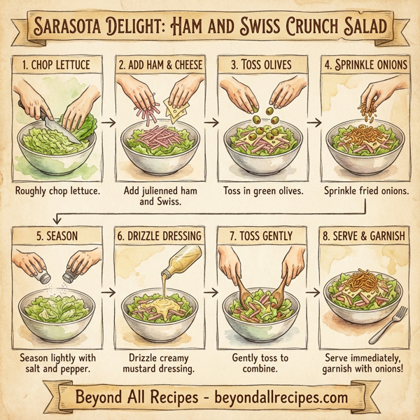 Sarasota Delight: Ham and Swiss Crunch Salad instructions