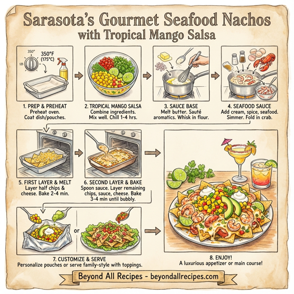 Sarasota's Gourmet Seafood Nachos with Tropical Mango Salsa instructions