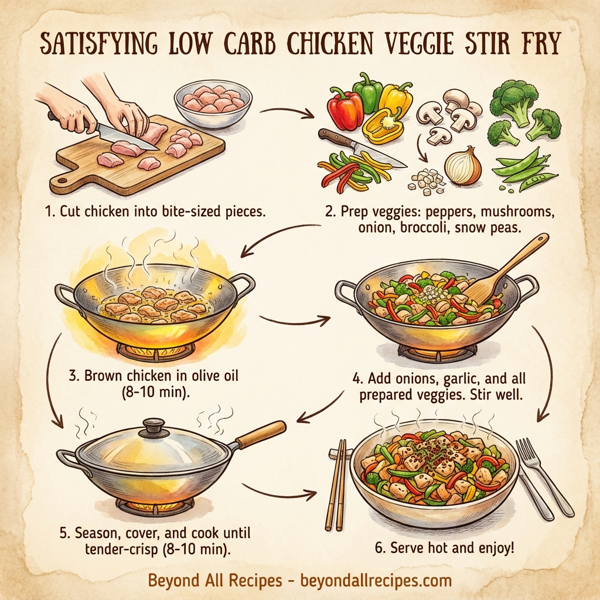 Satisfying Low Carb Chicken Veggie Stir Fry instructions