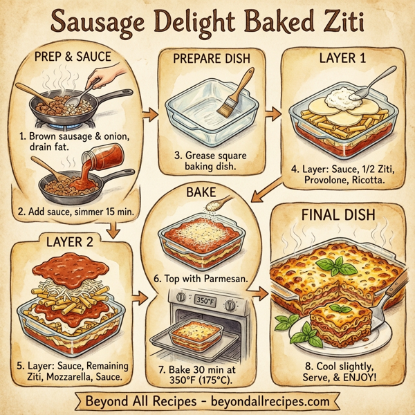 Sausage Delight Baked Ziti instructions