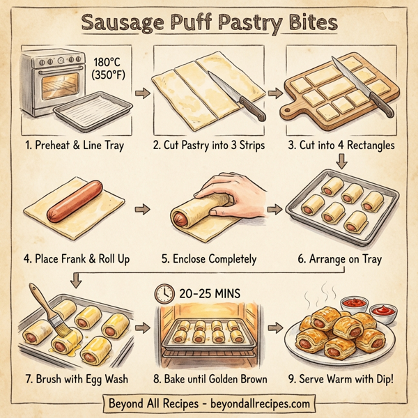 Sausage Puff Pastry Bites instructions