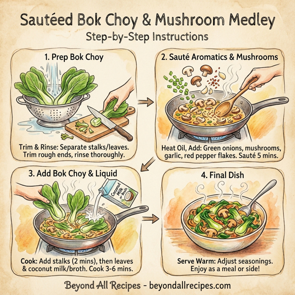 Sautéed Bok Choy & Mushroom Medley instructions
