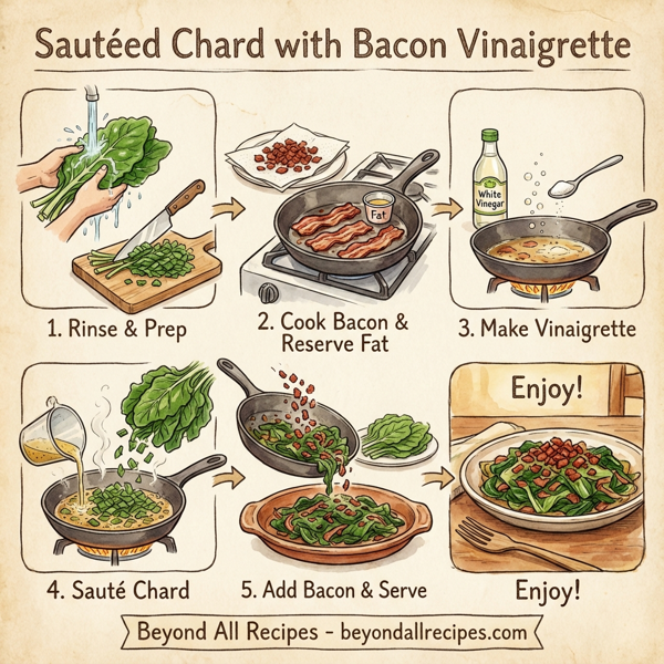 Sautéed Chard with Bacon Vinaigrette instructions