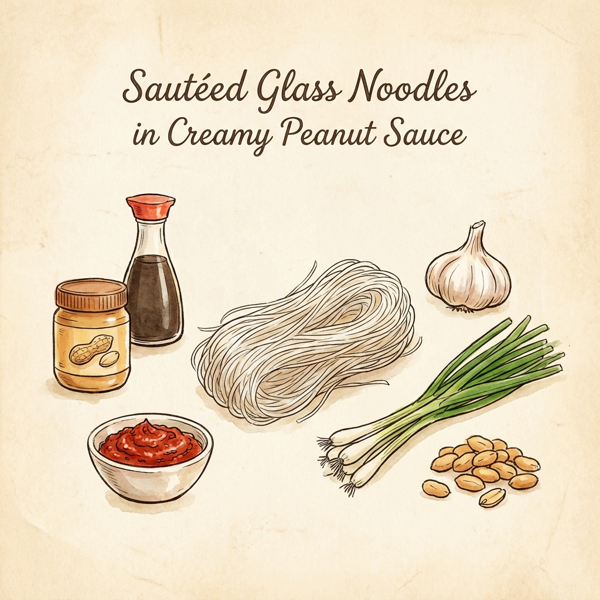 Sautéed Glass Noodles in Creamy Peanut Sauce instructions
