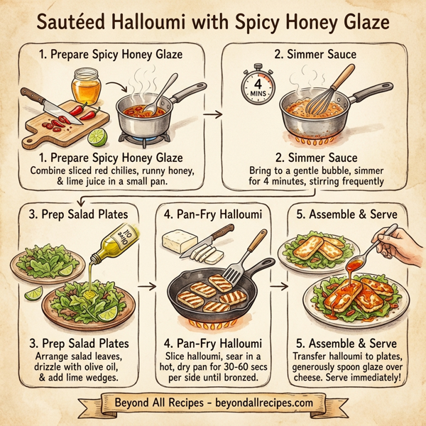 Sautéed Halloumi with Spicy Honey Glaze instructions
