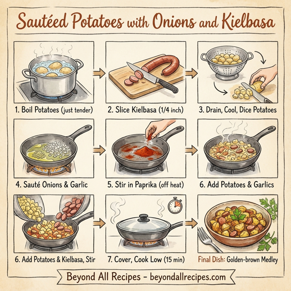 Sautéed Potatoes with Onions and Kielbasa instructions