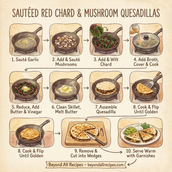 Sautéed Red Chard and Mushroom Quesadillas instructions