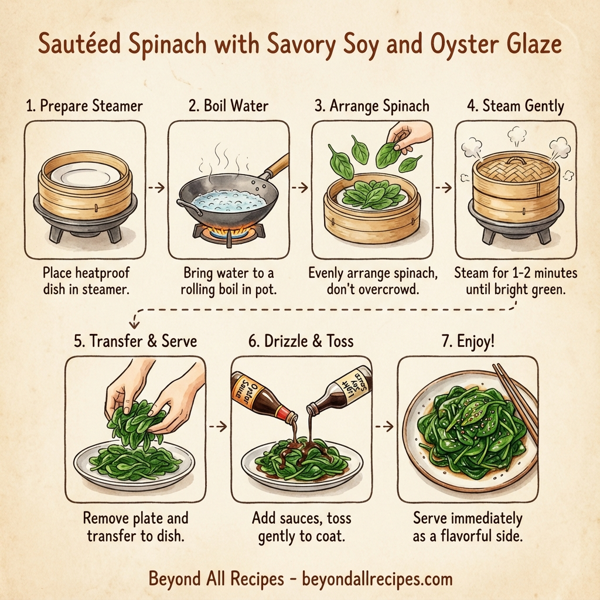 Sautéed Spinach with Savory Soy and Oyster Glaze instructions
