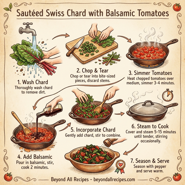 Sautéed Swiss Chard with Balsamic Tomatoes instructions