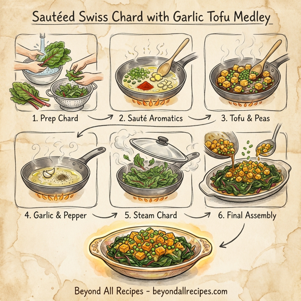 Sautéed Swiss Chard with Garlic Tofu Medley instructions